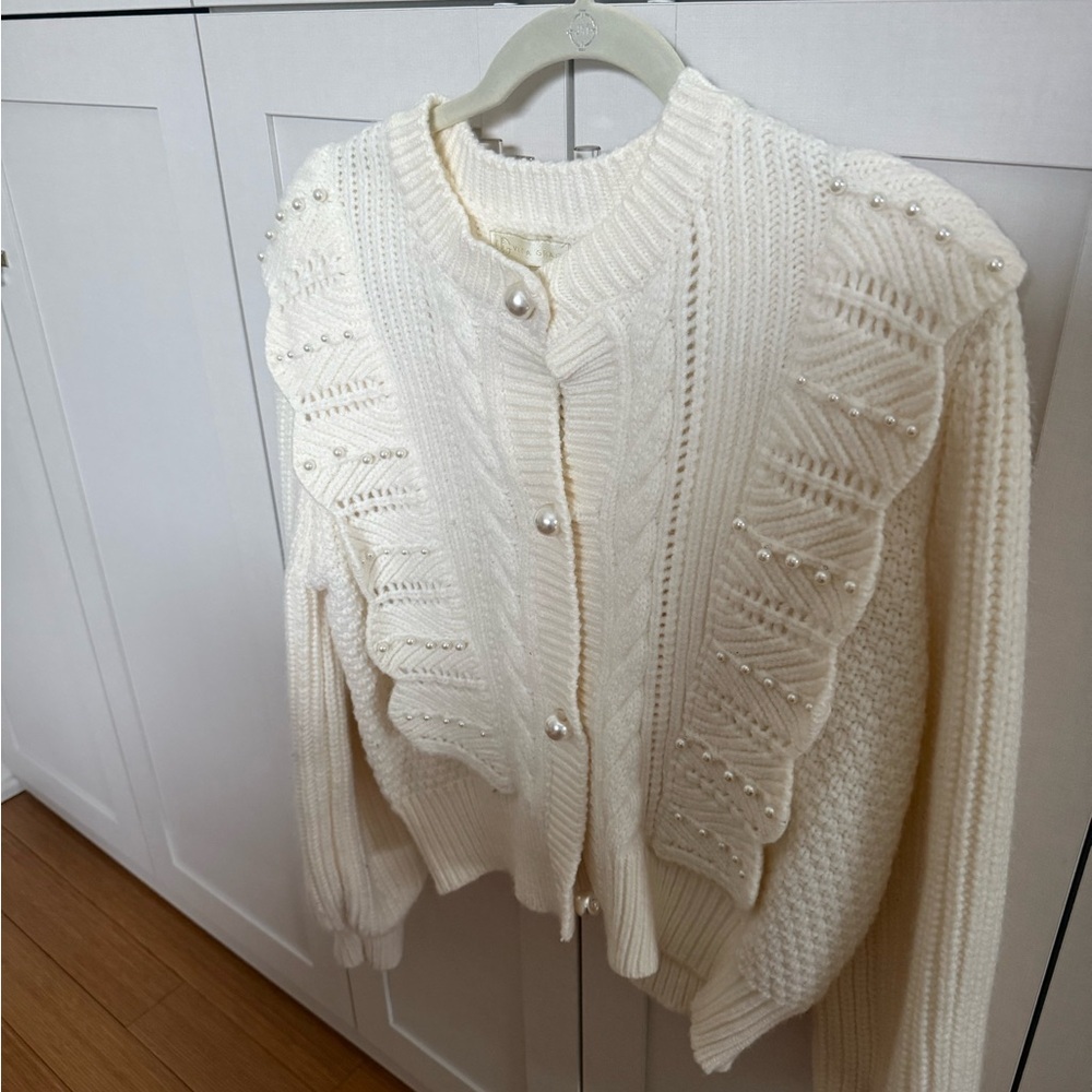Chic Cream Cardigan with Pearl Details holidays - Picture 6 of 6